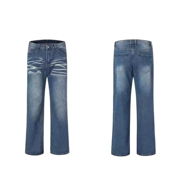 Jeans & Trousers | Mens Turn-Up Jeans Clothing Blue