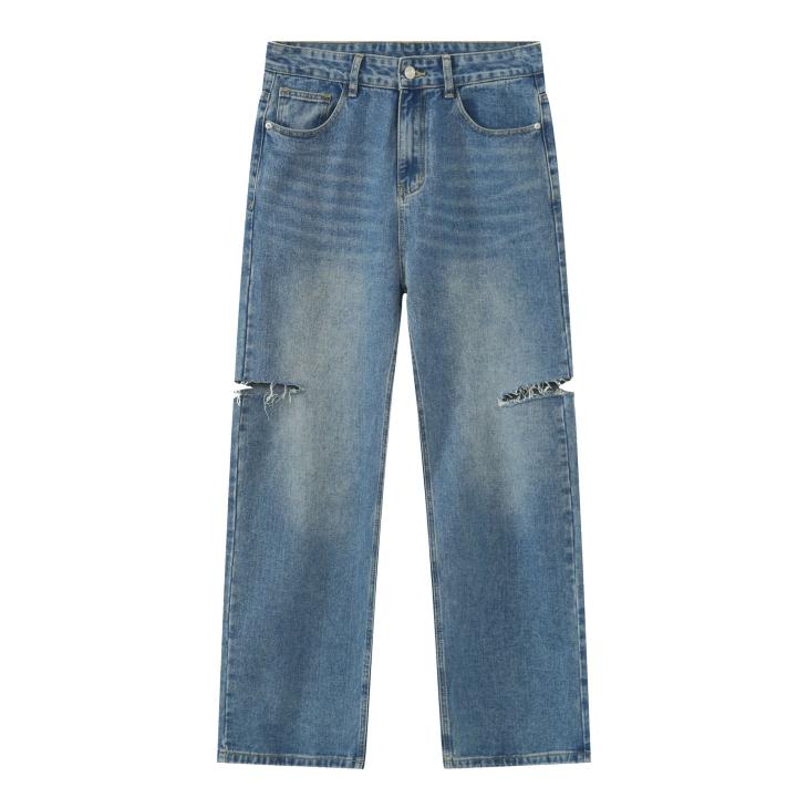 Jeans & Trousers | Womens Denim Jeans With Slash Details Clothing Blue jeans