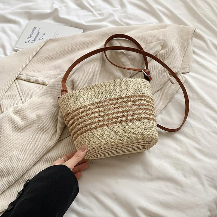 Top Handle | Womens Straw Hat Bucket Bag Bags null